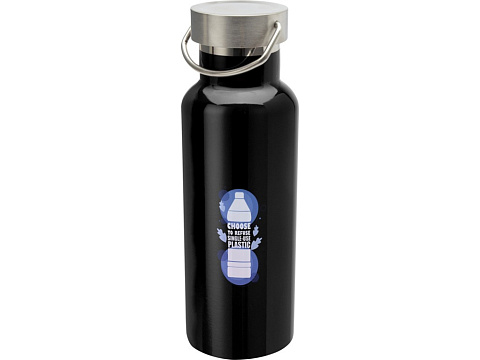Бутылка для воды Thor из нержавеющей стали, сертифицированной по стандарту RCS, сплошной черный - рис 6.