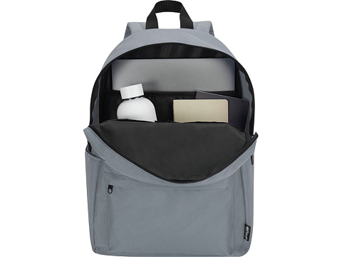 Байрон рюкзак для 14-дюймового ноутбука объемом 16 л, изготовленный из переработанных материалов по стандарту GRS, серый - рис 4.