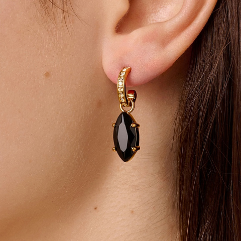 Серьги JUNIPE SG BLACK_GOLDEN Dyrberg Kern 470001 - рис 2.