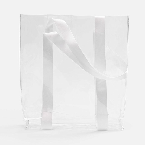 Шопер Clear Fest, ver.2, прозрачный с белыми ручками - рис 4.
