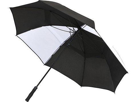 Джефф 30-дюймовый ветрозащитный зонт-трость, белый/черный