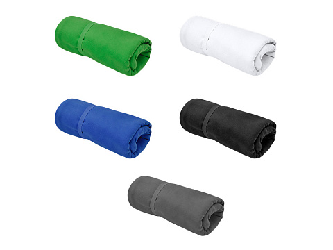 Легкое полотенце Gulpi  из микрофибры RPET с ремешком для складывания, 70*120 см, белый - рис 2.