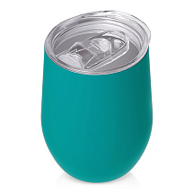 Термокружка Sense Gum, soft-touch, непротекаемая крышка, 370мл, крафтовая упаковка, бирюзовый 320C