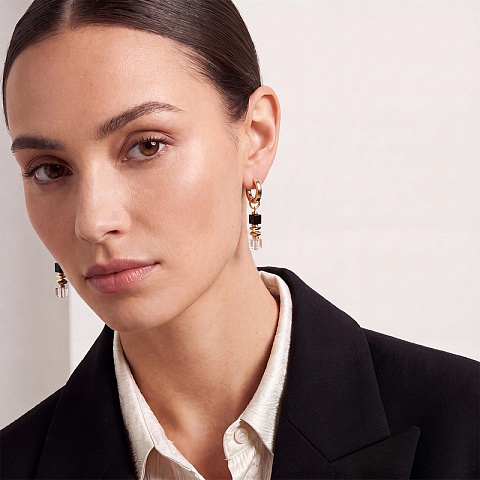 Серьги Hoop Black-Gold - рис 2.