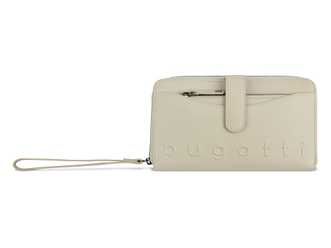 Кошелёк женский BUGATTI Daphne с ключницей, бежевый цвет, воловья кожа/полиэстер, 19х3х11 см - рис 2.