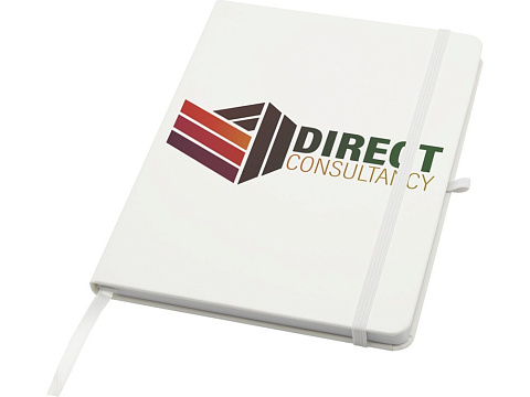 Teak блокнот А5 из переработан. материала в твердой обложке с линован. страницами - Белый - рис 6.