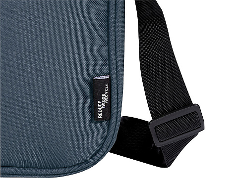 Байрон сумка через плечо из переработанных материалов по стандарту GRS объемом 2 л - Серо-синий - рис 4.