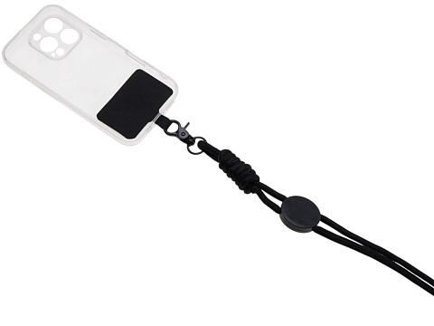 Ремешок на шею для телефона Нэко, черный - рис 3.