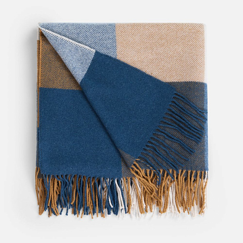 Плед Fleco, синий с коричневым - рис 2.