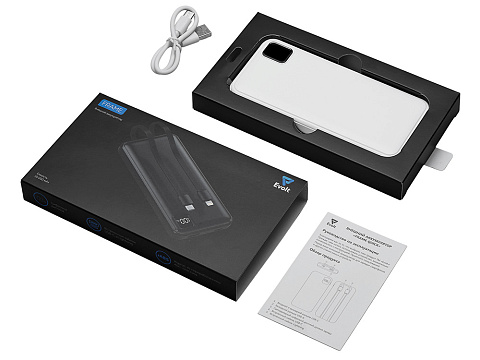 Внешний аккумулятор со встроенными кабелями Фрэйм, 10000мач, белый - рис 7.