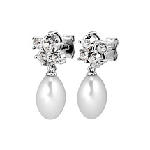 Серьги PETUN SS CRYSTAL / WHITE PEARL Dyrberg Kern 480055
