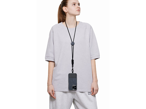 Ремешок на шею для телефона Нэко, черный - рис 5.