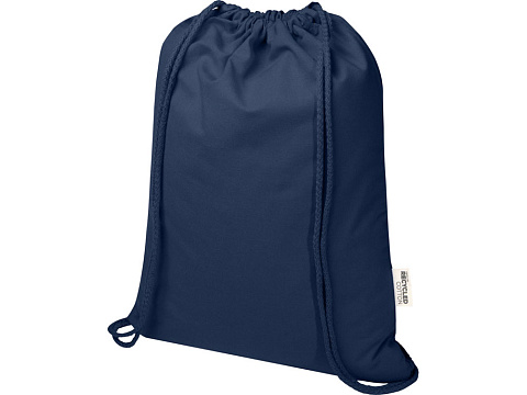 Oregon Blend сумка на шнурке из переработанного материала сертифицированного согласно GRS, плотностью 140 г/м², объемом 5 л - Темно-синий