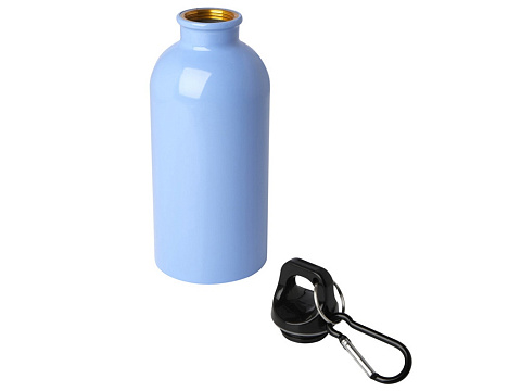 Одностенная бутылка для воды с карабином Oregon, изготовленная из нержавеющей стали, сертифицированной по стандарту RCS, объемом 400 мл - Cloud Blue - рис 3.