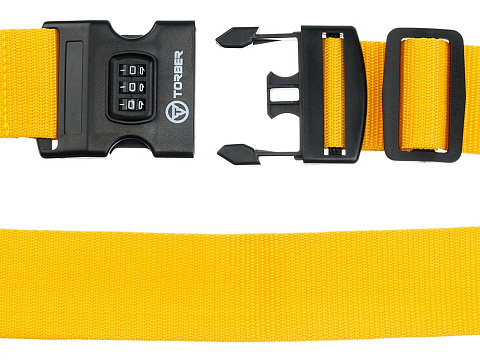 Ремень для чемодана Torber, желтый, 182 х 5 см - рис 3.