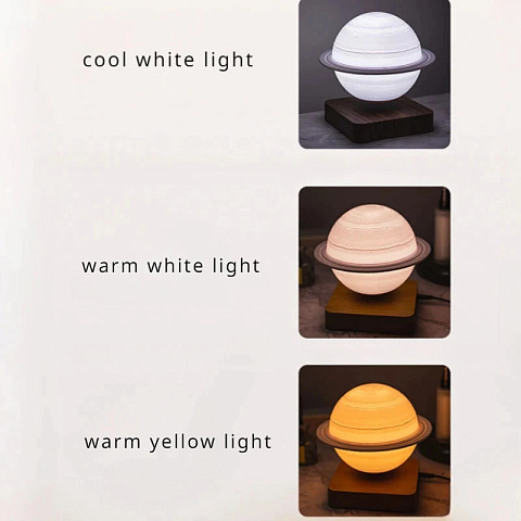Левитирующий Сатурн светящийся на квадратной подставке Light - рис 4.