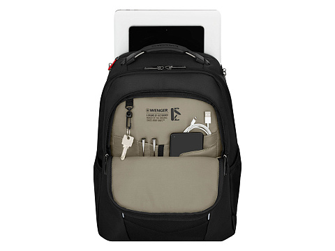 Рюкзак WENGER ALTAIR 15.6, черный, переработанный ПЭТ/Полиэстер, 32х21х44 см, 22 л. - рис 4.