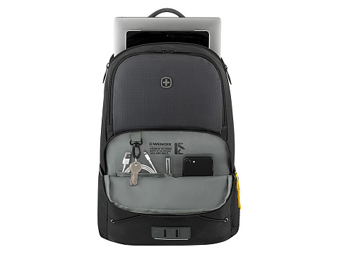 Рюкзак WENGER Trayl 15.6, чёрный, переработанный ПЭТ, 34 x 20 x 45 см, 22 л. - рис 6.