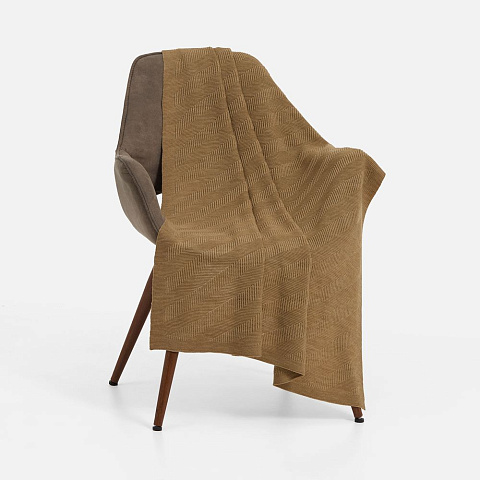 Плед Locus Solus, коричнево-бежевый меланж - рис 2.