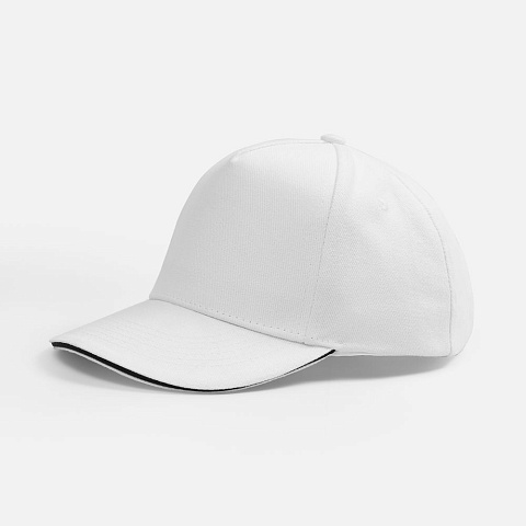 Бейсболка Classic 2.0, белая с темно-синим кантом - рис 2.