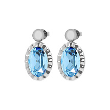 Серьги TIVOLA UNICA big (S/P) Aquamarine 2,65cm Qudo 332027