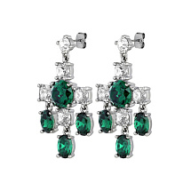 Серьги LEONORA SS EMERALD GREEN / CRYSTAL Dyrberg Kern *430072