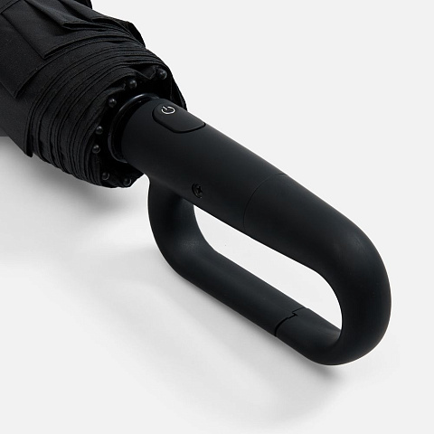 Зонт складной Skymate с УФ-защитой и ручкой-карабином, черный - рис 7.