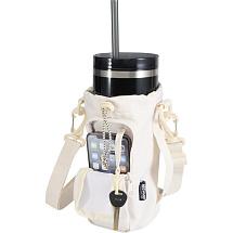 Трип Эви дорожная сумка для бутылок из переработанного материала объемом 2 л, кремовый