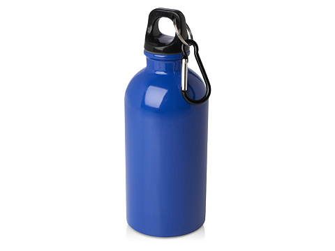 Одностенная бутылка для воды с карабином Oregon, изготовленная из нержавеющей стали, сертифицированной по стандарту RCS, объемом 400 мл - Ярко-синий