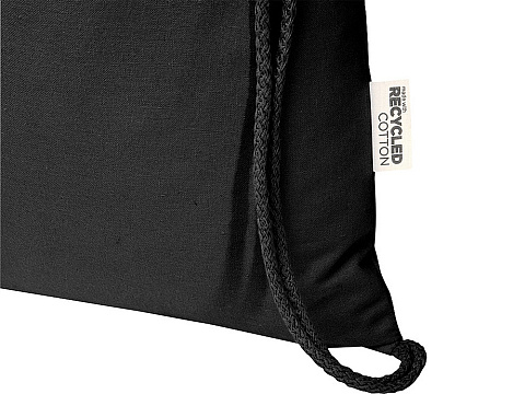 Oregon Blend сумка на шнурке из переработанного материала сертифицированного согласно GRS, плотностью 140 г/м², объемом 5 л - Черный - рис 4.