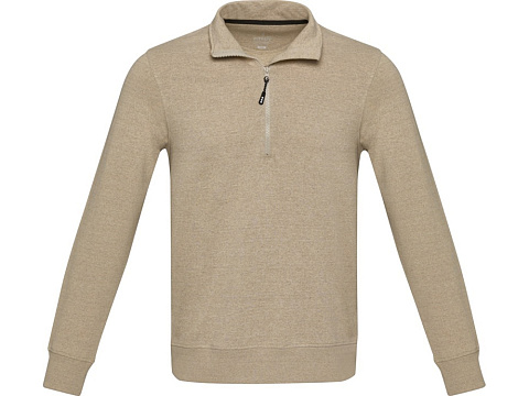 Tin унисекс-свитер с молнией на четверть из переработанных материалов Aware™ - Oatmeal - рис 2.