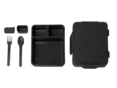 Ланч-бокс COMIX/КОМИКС с тремя отделениями, черный