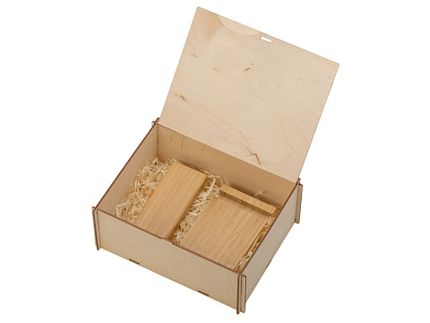 Подарочный набор с БЗУ и внешним аккумулятором Bamboo Set, натуральный - рис 2.