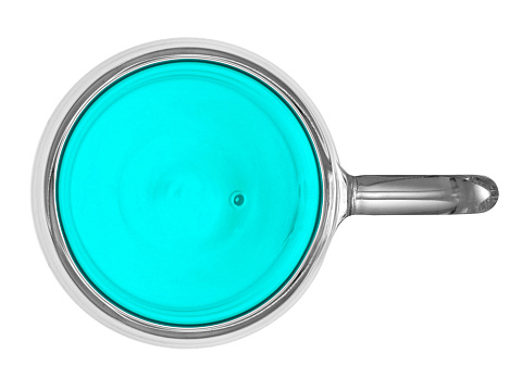 Кружка с двойными стенками с широкой ручкой и градиентным покрытием Fog, бирюзовый - рис 4.