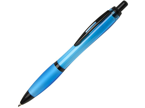 Nash шариковая ручка из переработанного пластика с черной отделкой (черные чернила) - Голубой