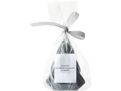 Свеча Елка, ароматическая, черная с серебристым напылением - рис 3.