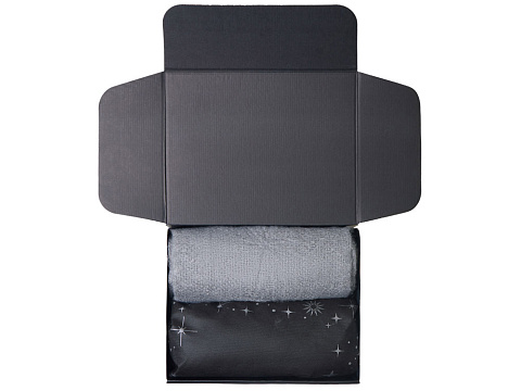 Подарочный набор с пледом, увлажнителем и попкорном, серый - рис 3.