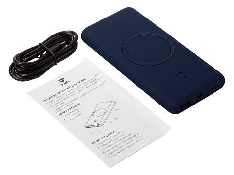 Внешний беспроводной аккумулятор c QC/PD Reload, 10000 mAh, темно-синий - рис 6.