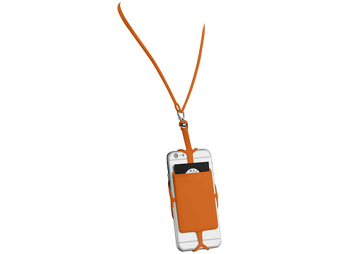 Картхолдер RFID со шнурком, оранжевый - рис 3.