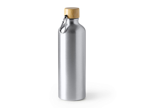 Алюминиевая бутылка BROLY с карабином, 800 мл, серебристый