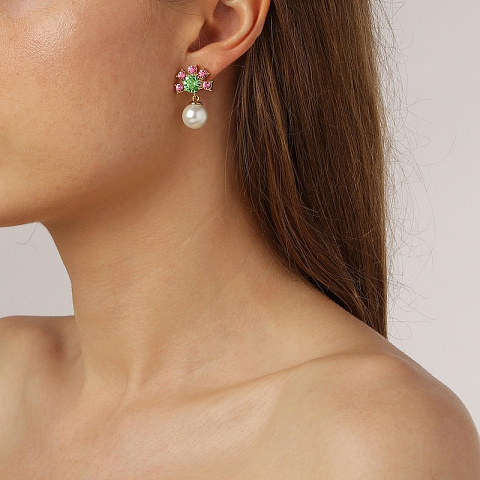 Серьги VERONICA SG ROSE/GREEN Dyrberg Kern 420026 - рис 4.