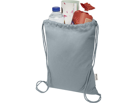 Oregon Blend сумка на шнурке из переработанного материала сертифицированного согласно GRS, плотностью 140 г/м², объемом 5 л - Серый - рис 3.