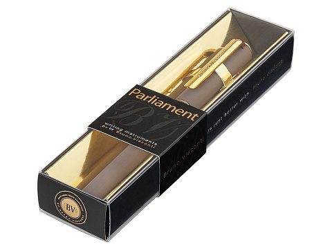 Ручка пластиковая шариковая Parliament, 0,7 мм, синие чернила, серый/золотистый - рис 4.