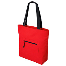 Сумка на молнии Zipper  Neo из хлопка 280 г c карманом на молнии спереди, красный