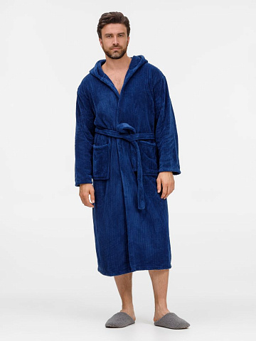 Халат флисовый Magic Mantle, темно-синий - рис 6.