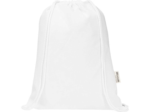 Oregon Blend сумка на шнурке из переработанного материала сертифицированного согласно GRS, плотностью 140 г/м², объемом 5 л - Белый - рис 2.