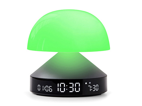 Светильник с часами и световым будильником Mina Sunrise, темно-серый - рис 4.