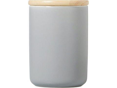 Кружка с ручкой и крышкой из каучукового дерева Jeny, серый - рис 4.