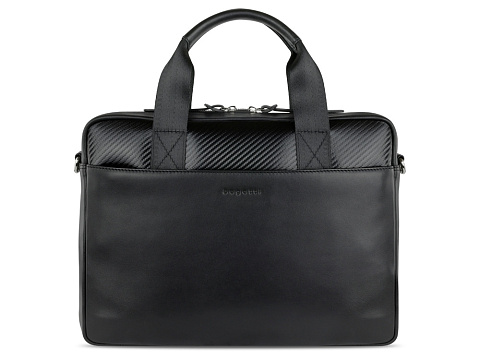 Портфель мужской BUGATTI КОМЕТА | COMET, чёрный, воловья кожа/полиэстер, 37х6х27 см - рис 2.