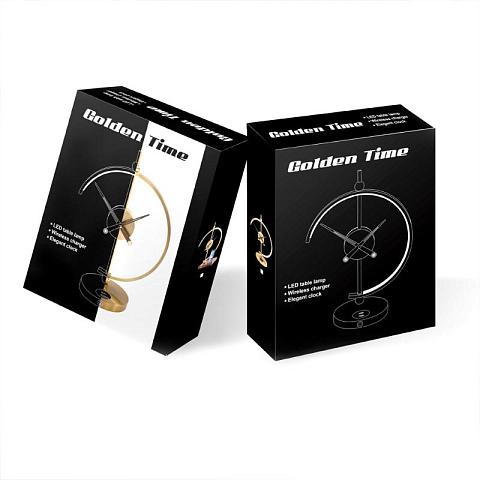 Часы-светильник с беспроводной зарядкой Золотой цикл - рис 3.